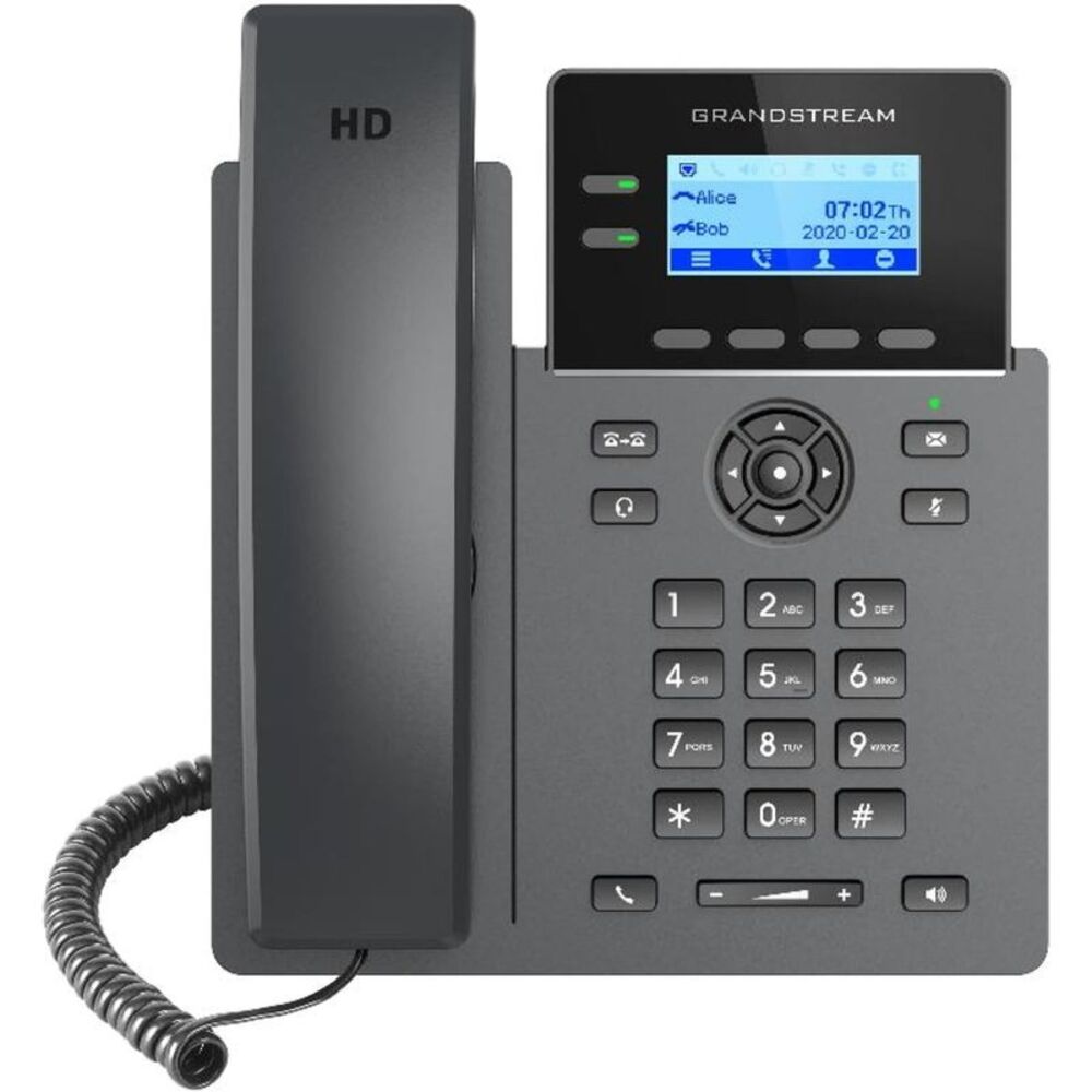 Grandstream GRP2602P Dual-Port 10/100 Ethernet Corded IP Phone w/ 2.4"LCD, Black